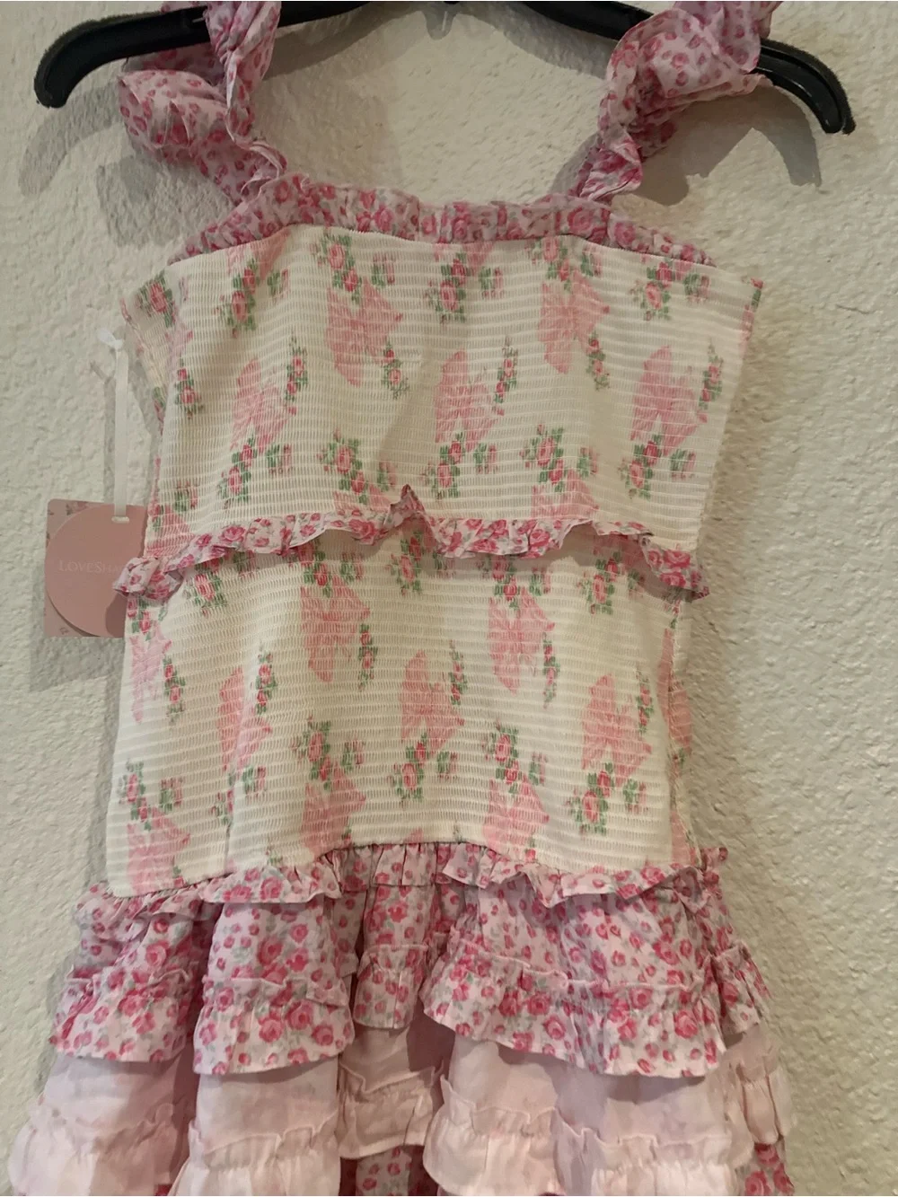 LoveShackFancy Kids Pink Floral Ruffled Sundress
